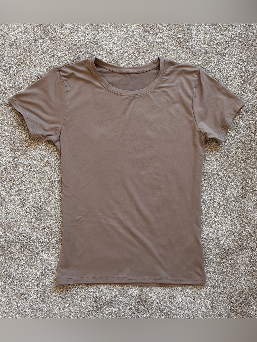 Women's Short Sleeve Crewneck Tee - Taupe Brown